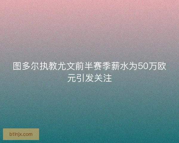 图多尔执教尤文前半赛季薪水为50万欧元引发关注 图多尔执教尤文前半赛季薪水为50万欧元引发关注